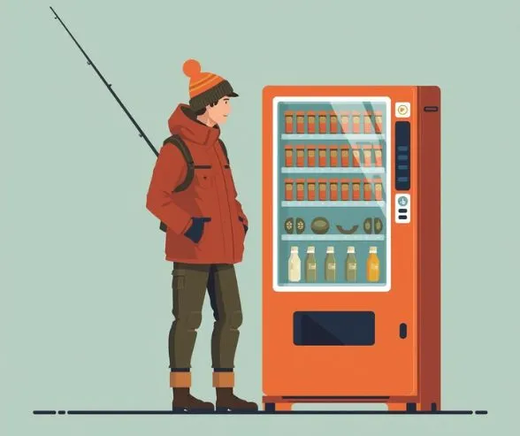 Automat med grej og drikkevarer